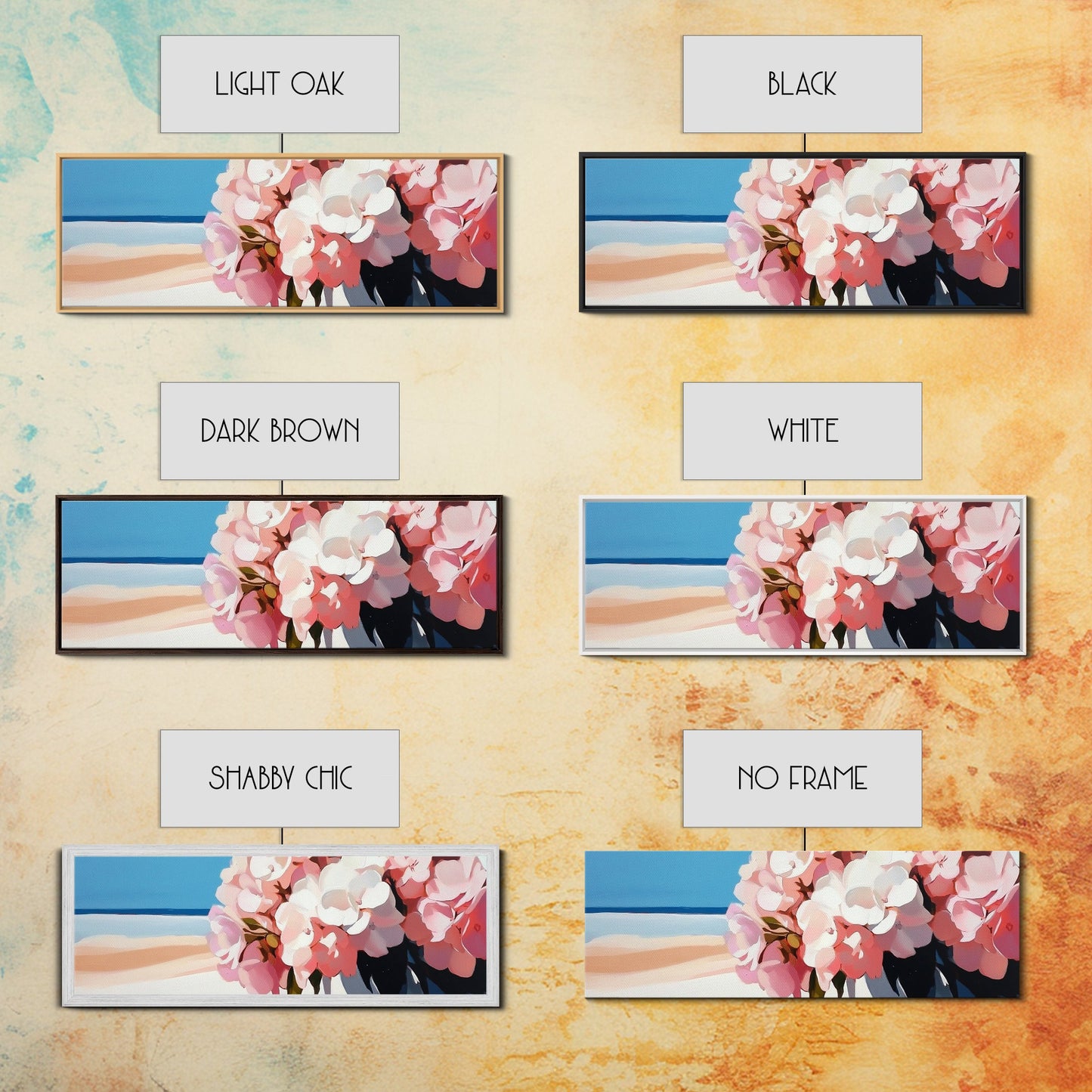 Hydrangea Blooms, Coastal Flowers, Nature Wall Art, Living Room Decor, Summer Aesthetic, Impressionist Style, Framed Canvas Print