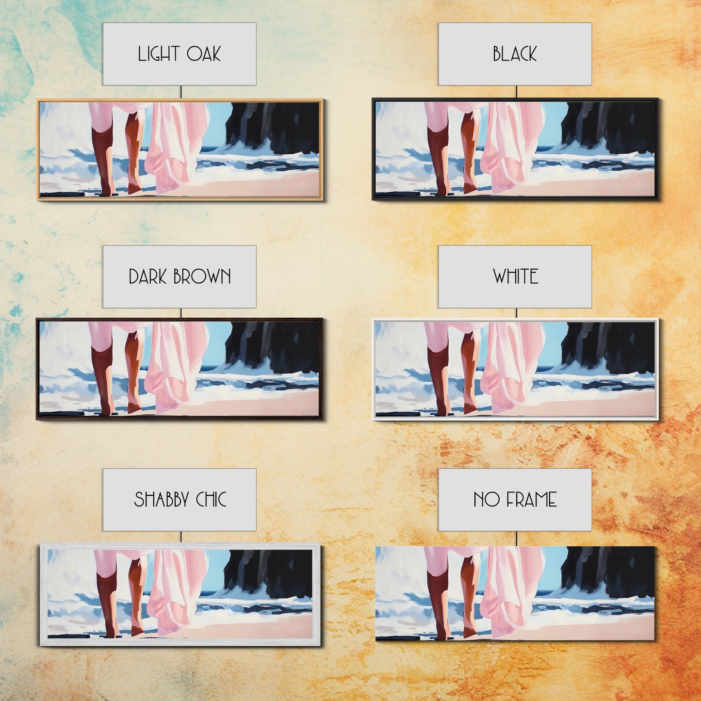 Ocean Waves, Feminine Beach Art, Coastal Minimalist Decor, Framed Canvas Print, Soft Pastel Seaside Art, Nautical Living Room Wall Art