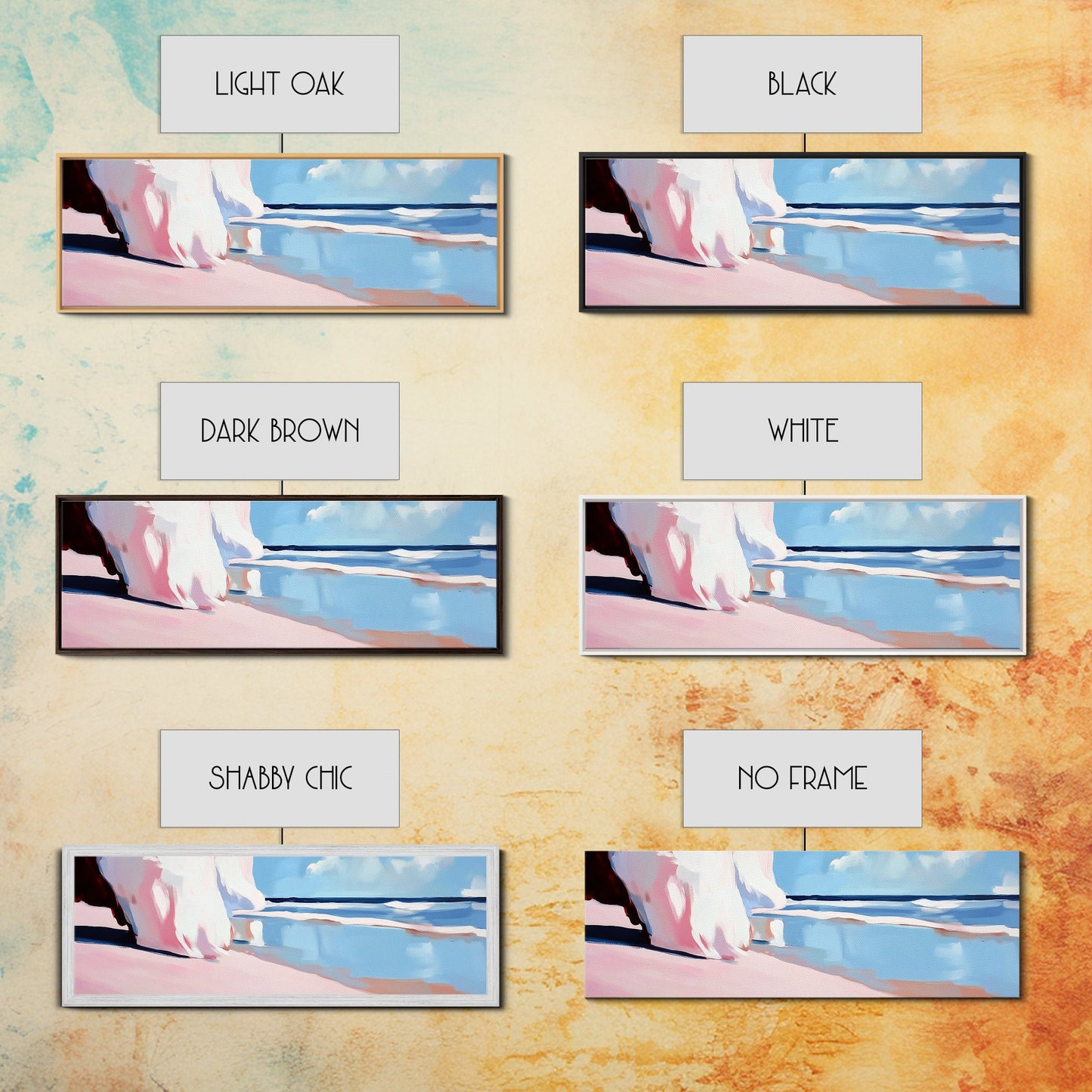 Pink Waves, Soft Beach Hues, Serene Seascape, Abstract Ocean, Framed Canvas Print, Minimalist Aesthetic, Bedroom Wall Art, Coastal Vibes