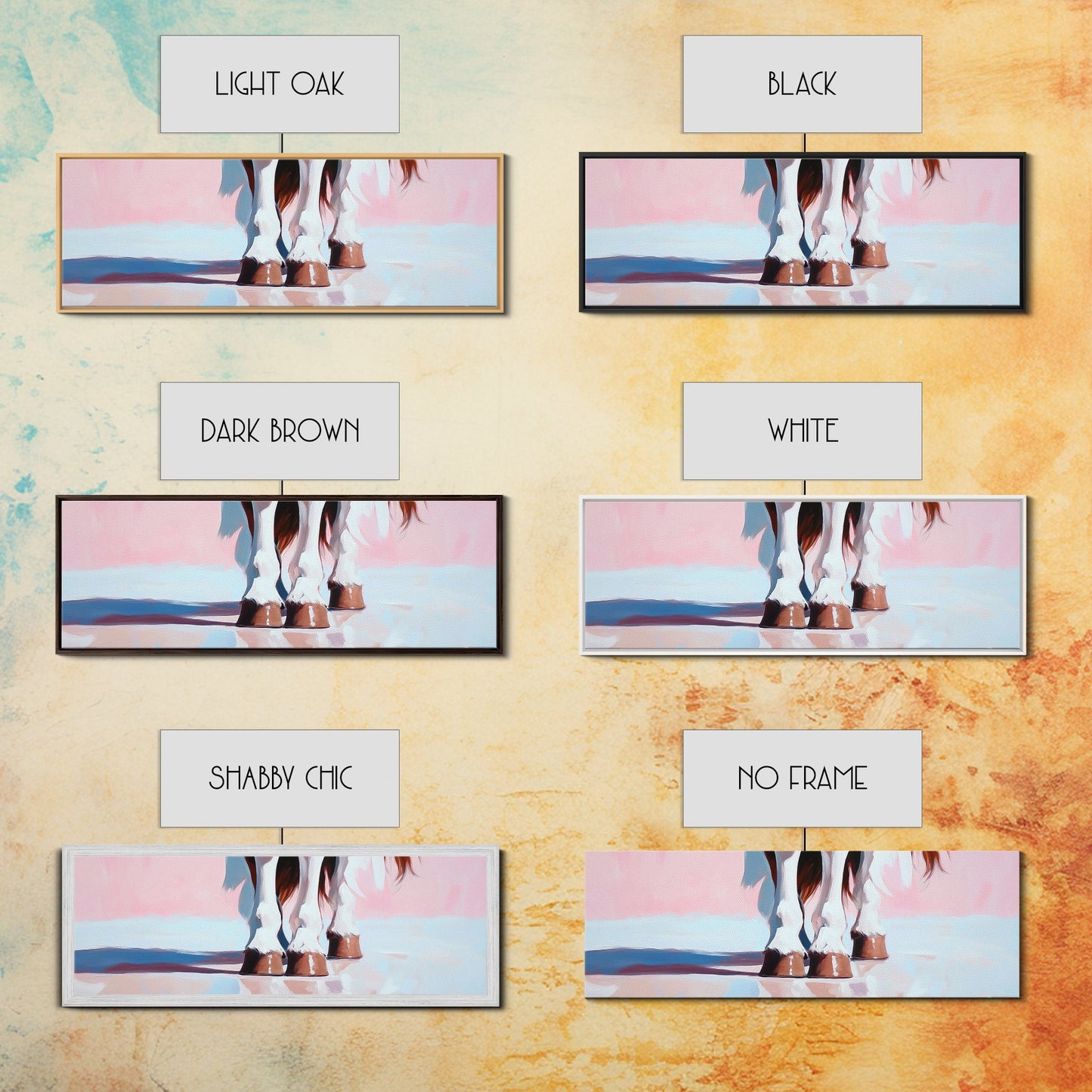 Horse Hooves, Western Equestrian Art, Rustic Farmhouse Decor, Framed Canvas Print, Country Style, Cowboy Aesthetic, Bedroom Wall Art