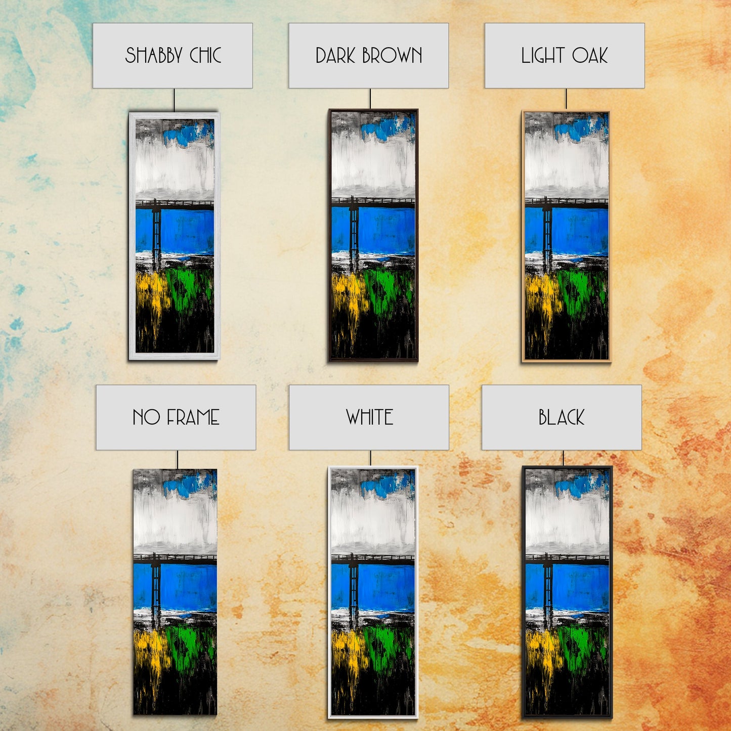 Bridge, Blue Water, Modern Abstract, Canvas Print, Contemporary Art, Urban Landscape, Minimalist Wall Art, Office Decor, Unique Home Art