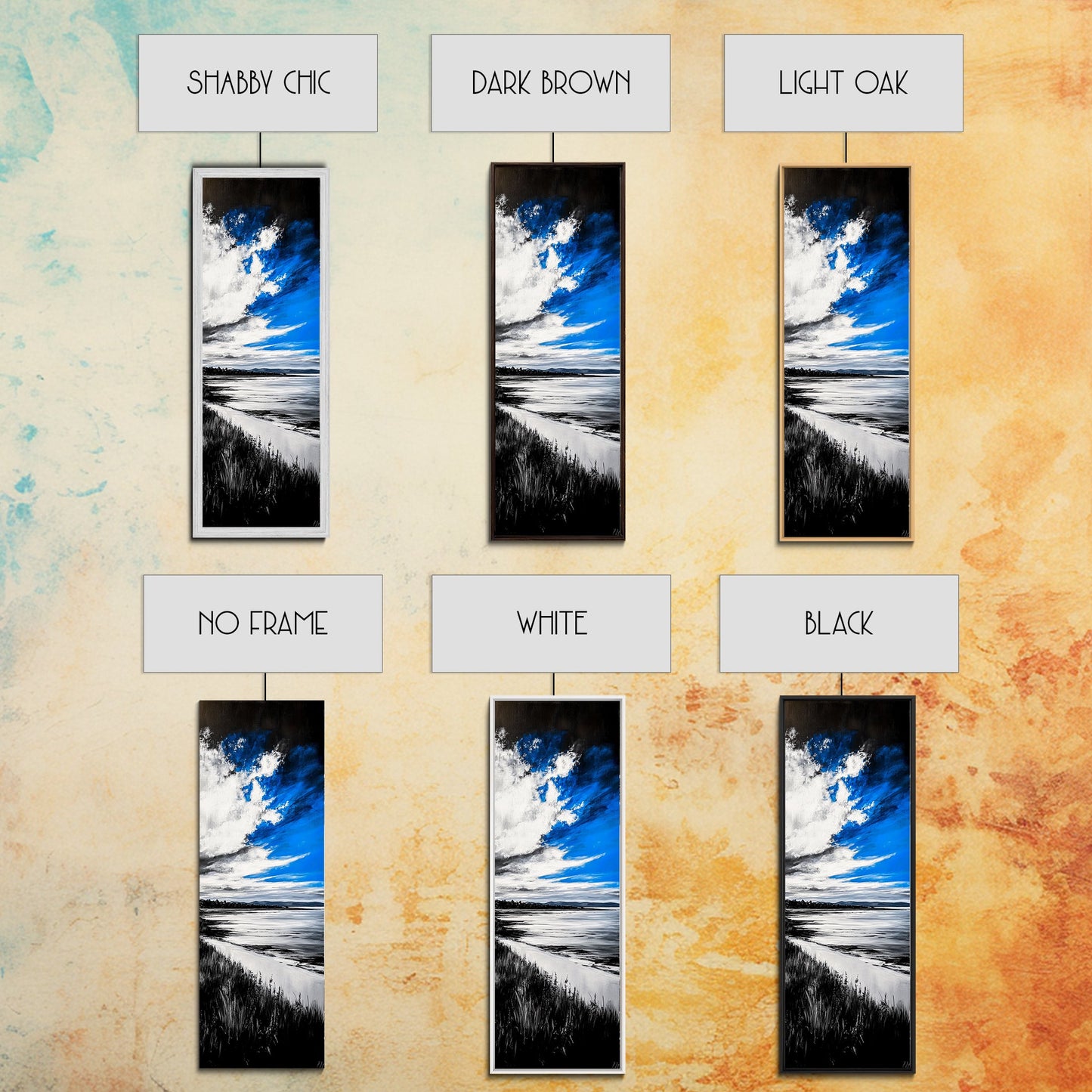 Black and White Beach, Monochrome Seascape, Moody Sky, Nature Photography, Framed Canvas Print, Minimalist Wall Art, Elegant Home Decor