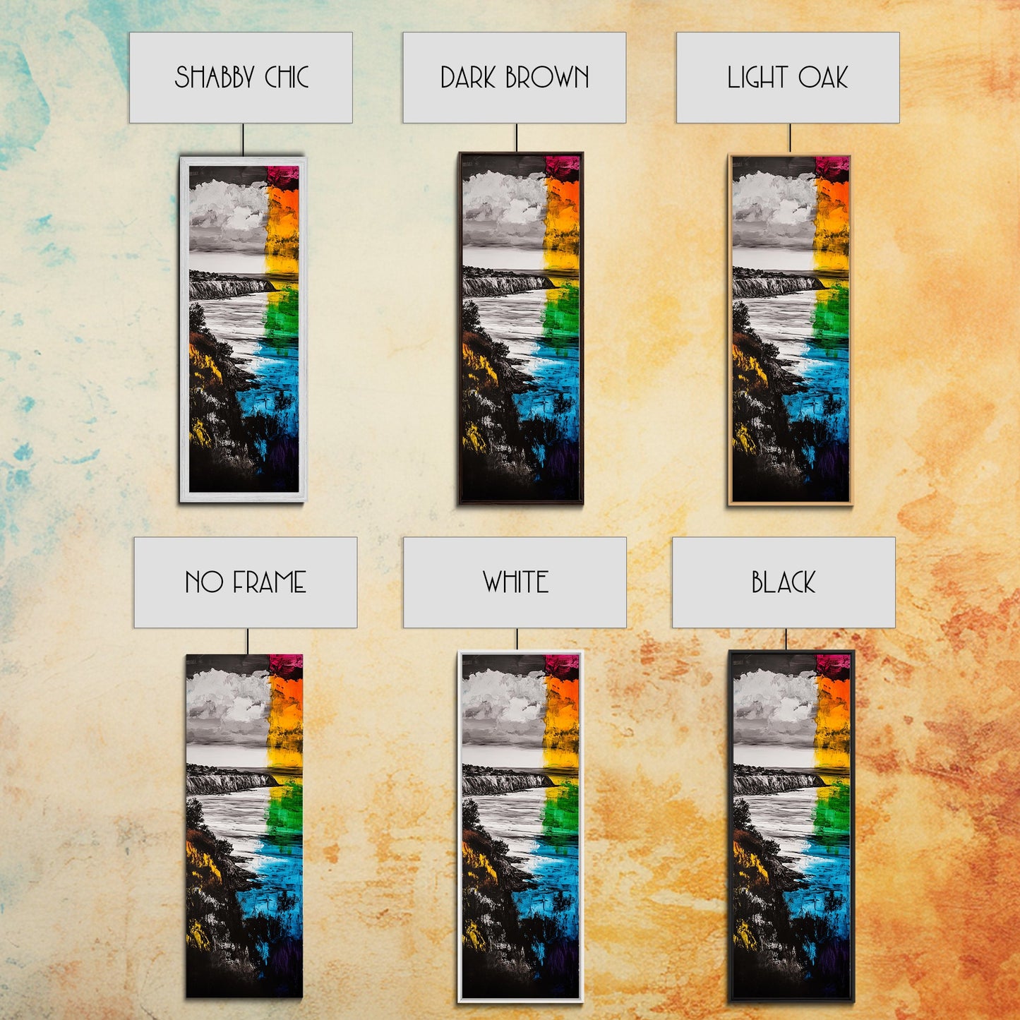 Vibrant Coast, Abstract Seascape, Colorful Ocean Art, Canvas Print, Bold Wall Art, Coastal Home Decor, Beach Painting, Modern Art