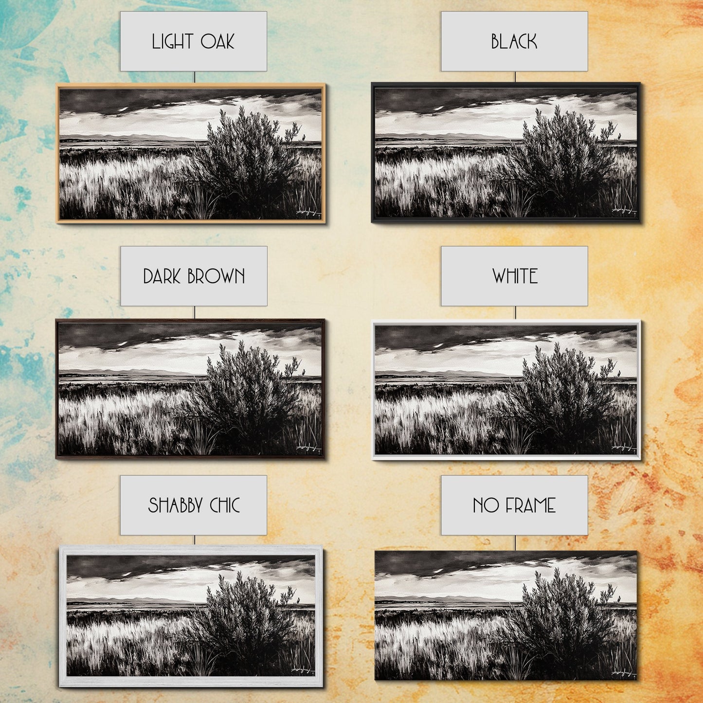 Black and White Landscape, Minimalist Canvas Print, Nature Wall Art, Rustic Country Scene, Neutral Home Decor, Living Room Art