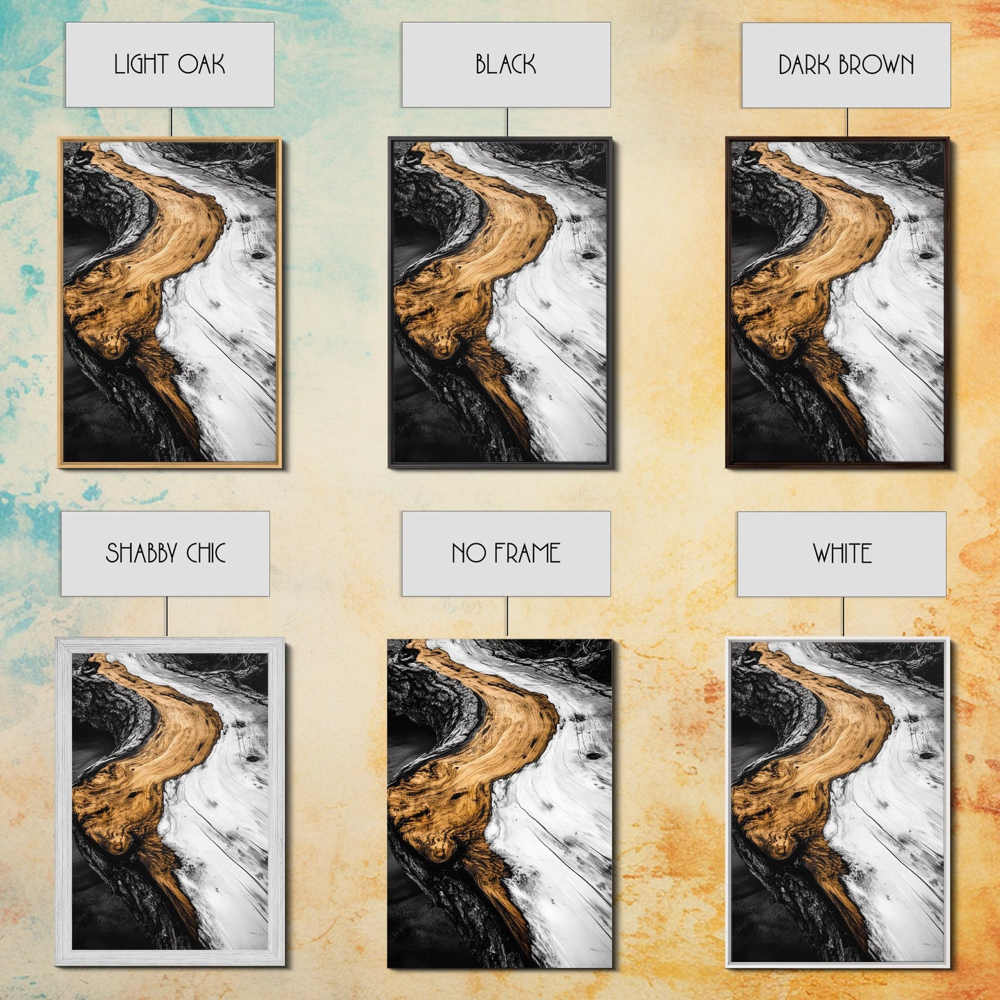 Driftwood, Rustic Nature Art, Framed Canvas Print, Black and White Photography, Earthy Tones, Beach House Decor, Minimalist Home Art