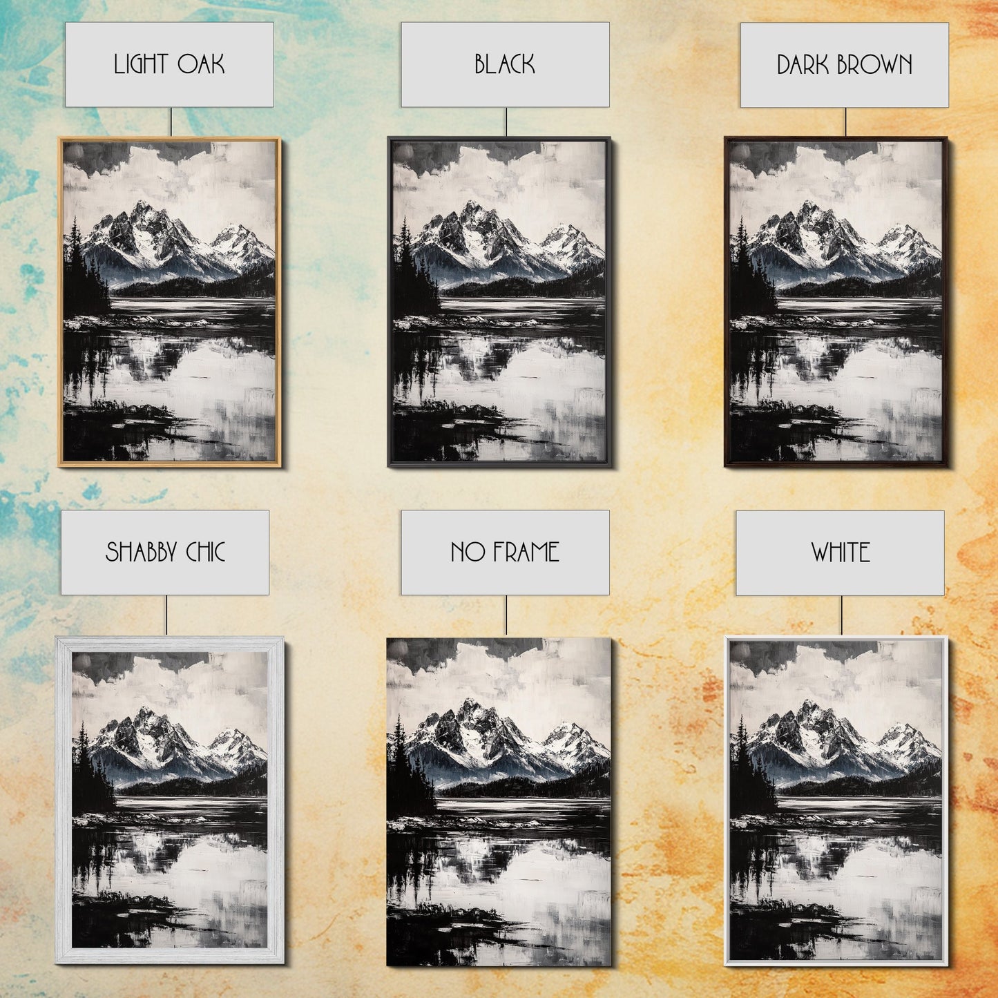 Serene Lake, Black and White Art, Nature Wall Decor, Minimalist Art, Wilderness Painting, Tranquil Wall Art, Modern Home Decor, Canvas Print