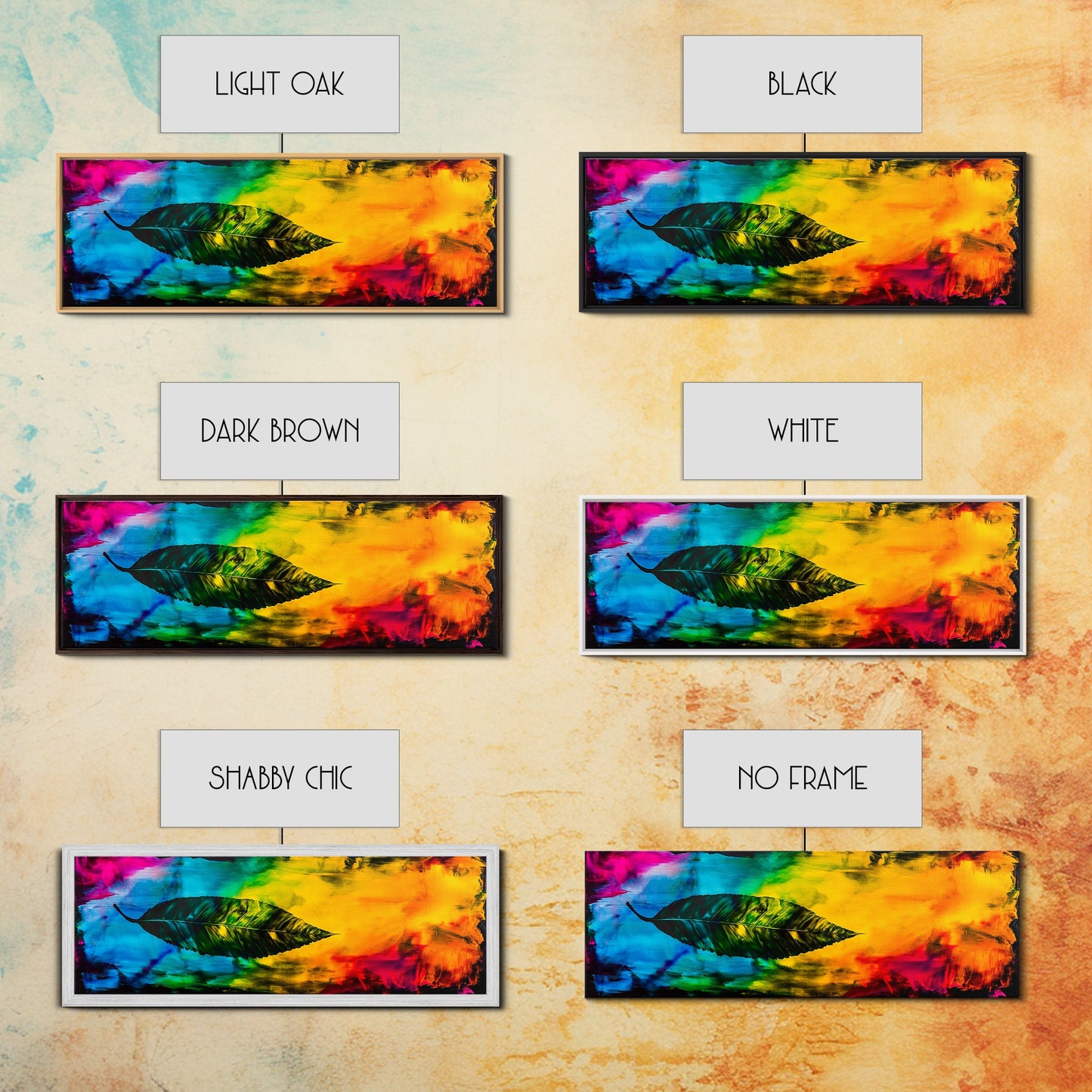 Abstract Leaf, Bold Colorful Art, Vibrant Wall Art, Canvas Print, Nature Inspired Decor, Modern Office Art, Eye-Catching Design