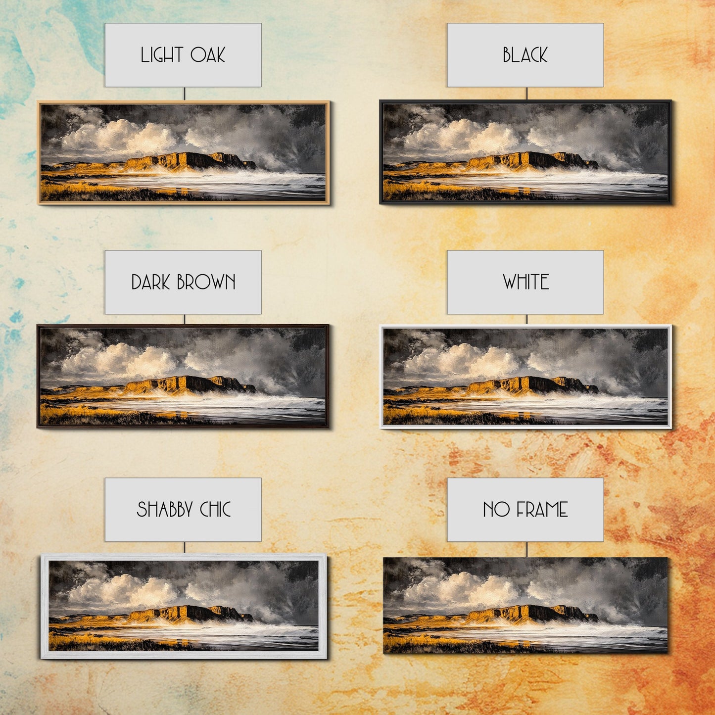 Mountain Coastline, Ocean Waves, Dramatic Sky, Canvas Print, Rugged Seascape Painting, Nature Wall Art, Living Room Accent Piece