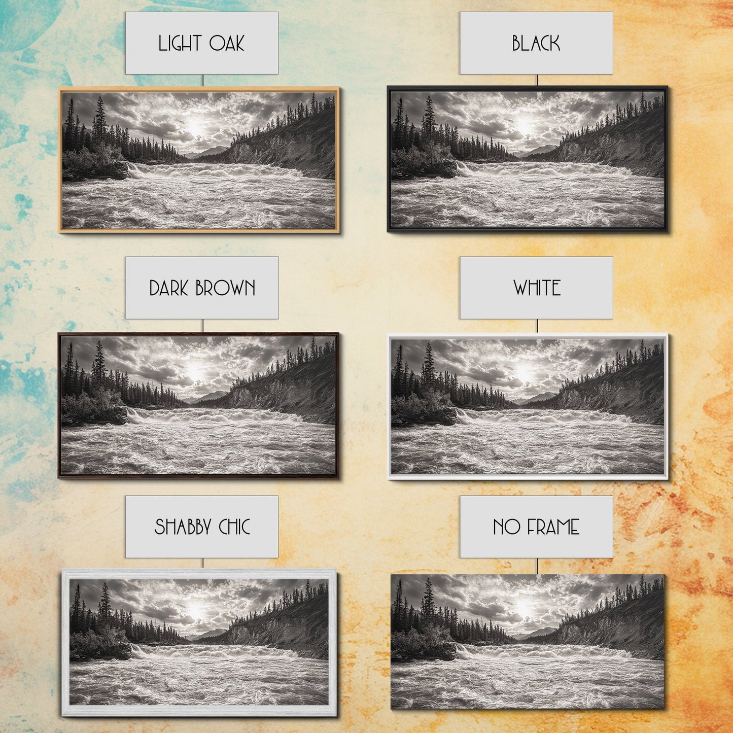 Mountain River Rapids, Adventure Landscape, Moody Forest Wall Art, Nature Explorer Vibes, Rustic Cabin Decor, Canvas Print