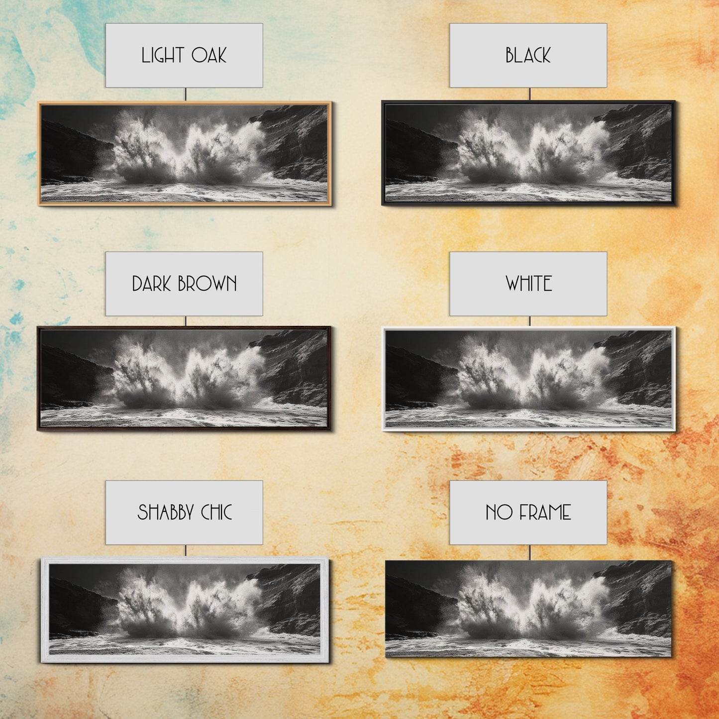 Ocean Splash, Powerful Wave Crash, Coastal Energy Wall Art, Framed Canvas Print, Modern Beach House Decor, Dynamic Living Room Art