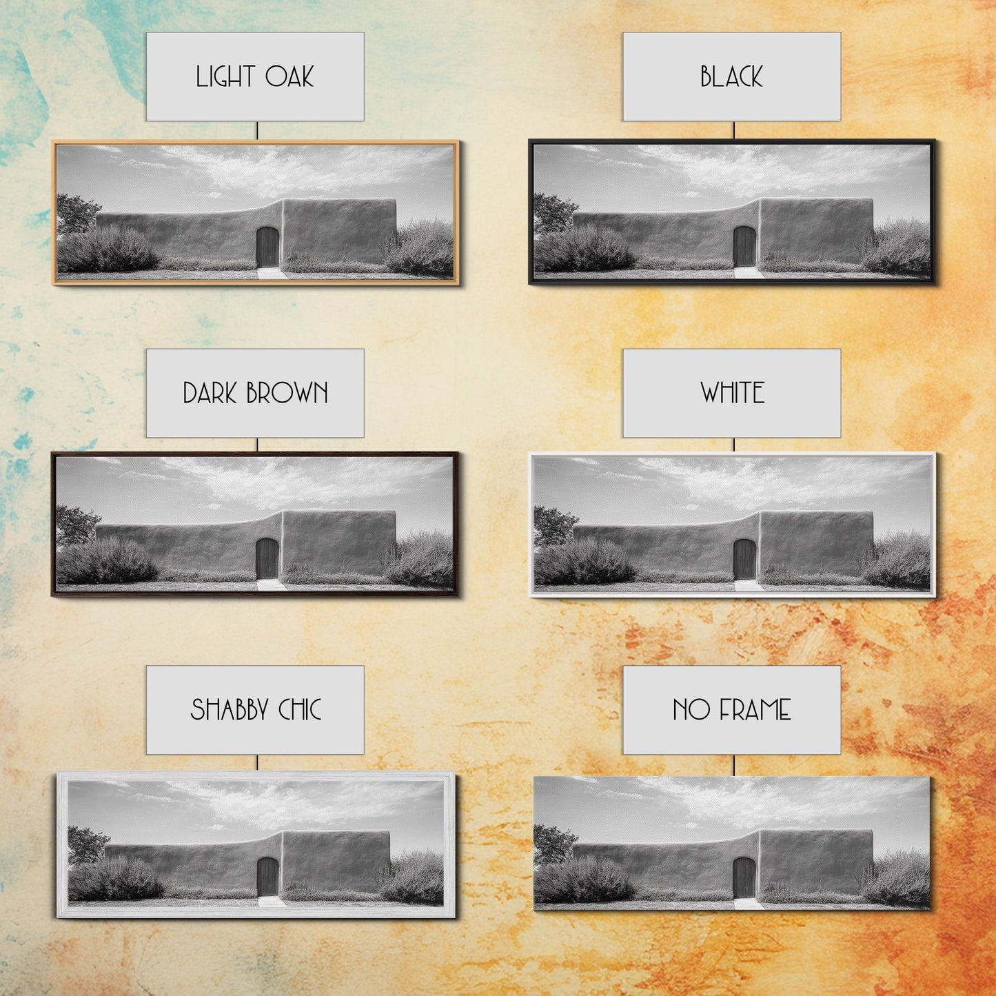 Desert Adobe, Minimal Wall, Architecture Photography, Black and White Art, Framed Canvas Print, Southwestern Decor, Entryway Wall Art