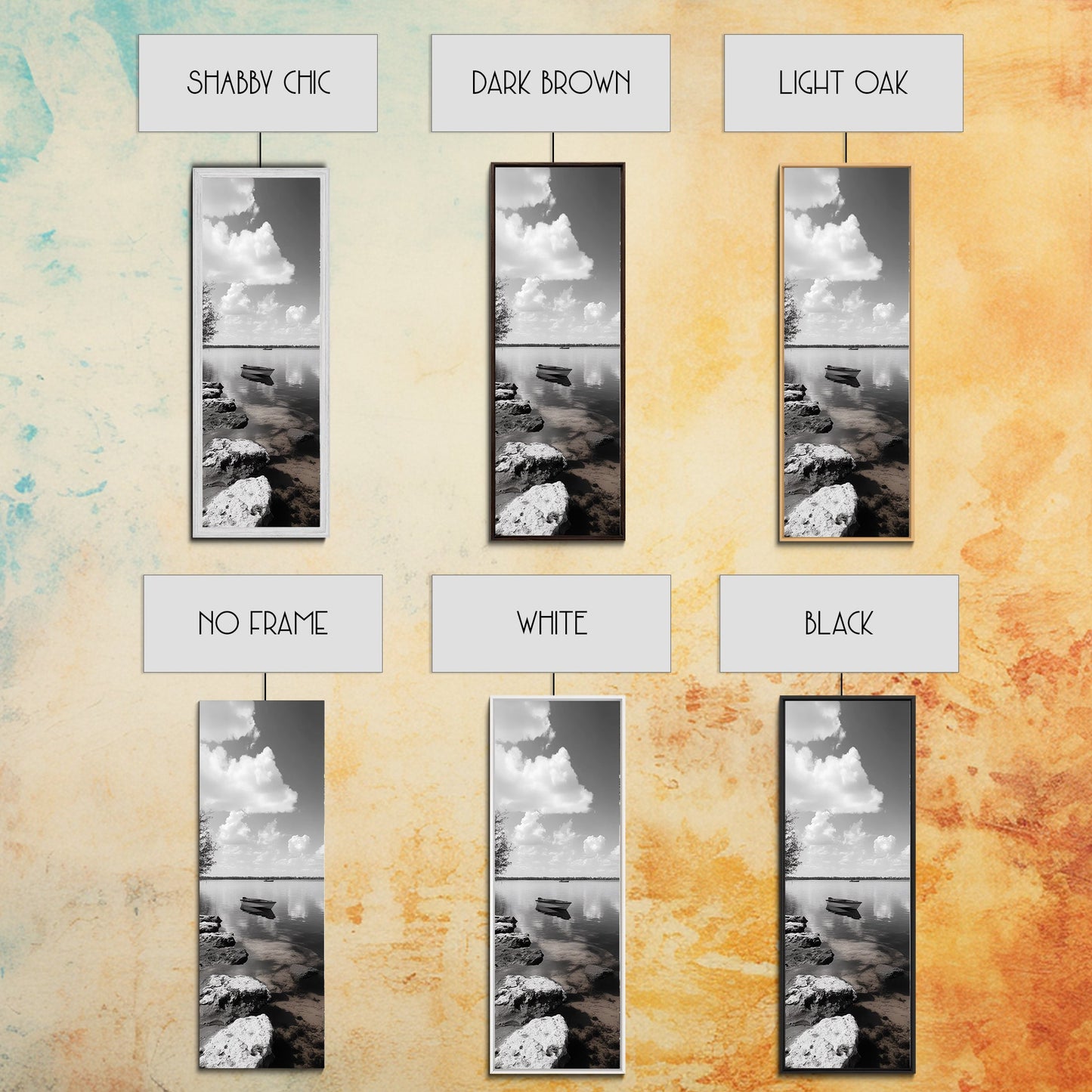 Monochrome Boat Lake, Peaceful Dockside, Still Waters, Minimal Calm, Framed Canvas Print, Bedroom Wall Art, Black White Photography