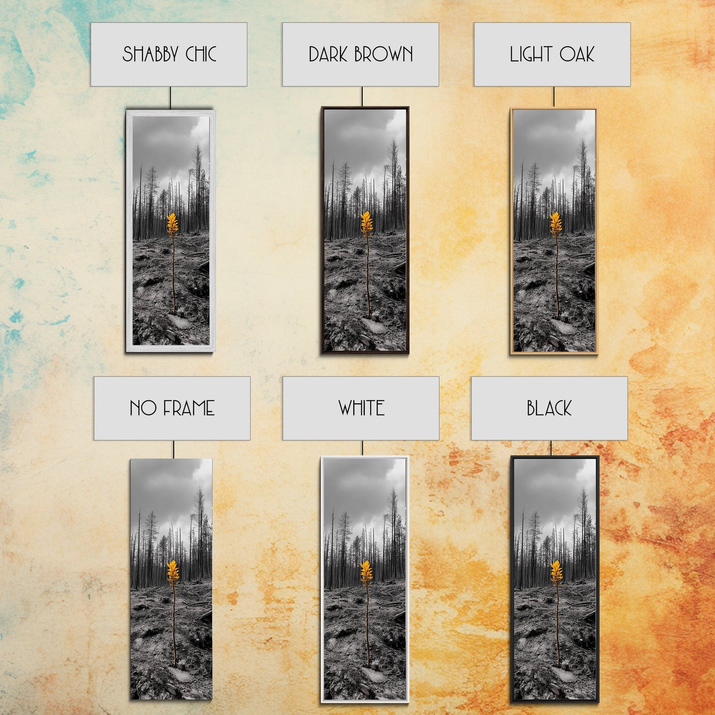 Lone Sprout, Forest Renewal, Emotional Nature Scene, Moody Landscape Art, Framed Canvas Print, Autumn Wall Decor, Rustic Nature Style