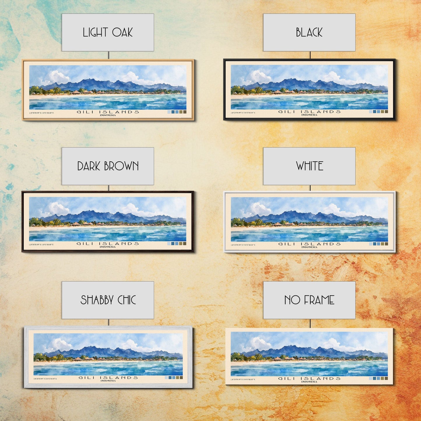 Gili Islands, Indonesia Watercolor Beach Print, Vacation Gift, Indonesia Wall Art, Beach Painting, Beach Decor, Beach Painting