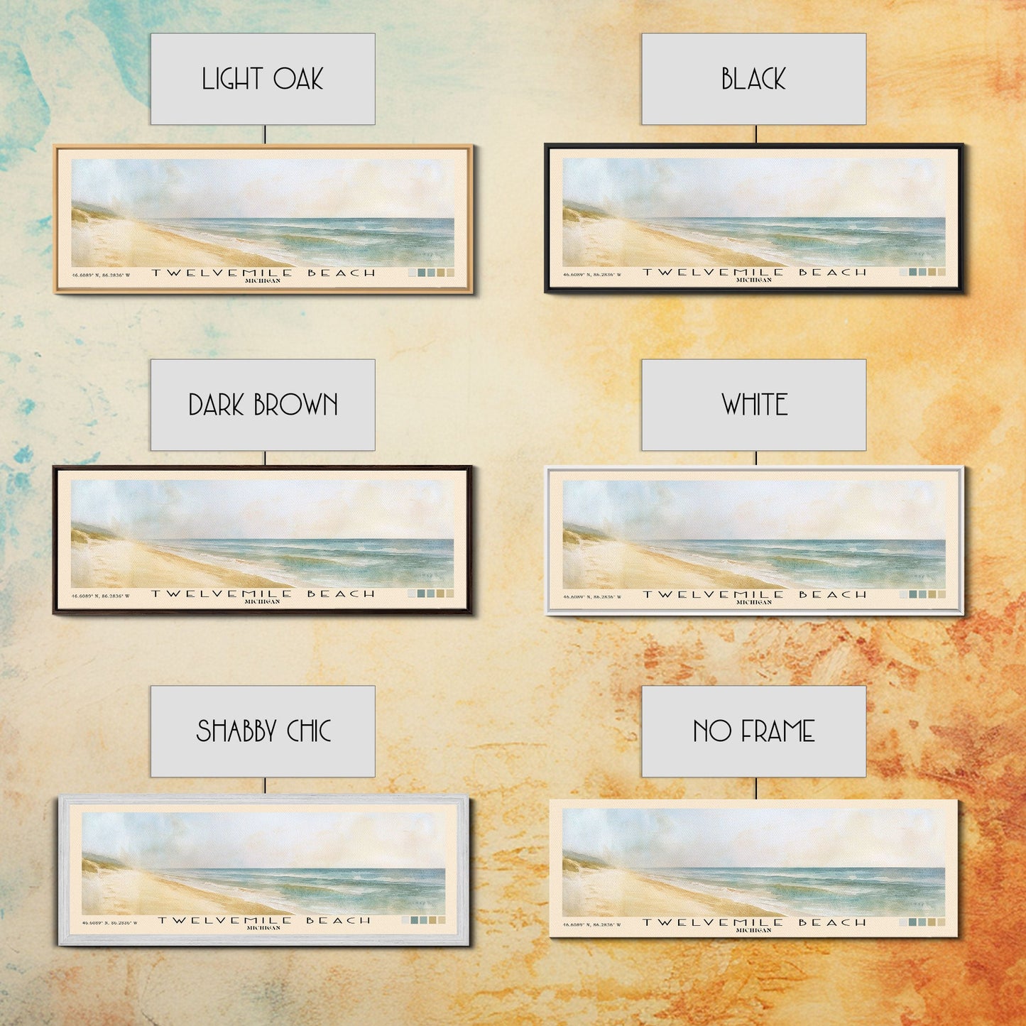 Twelvemile Beach, Michigan Watercolor Print, Vacation Gift, Michigan Wall Art, Beach Painting, Beach Decor, Large Wall Art, Wood Frame Art