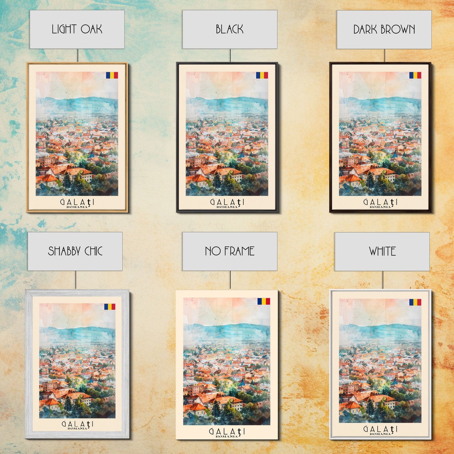 Galati, Romania Travel Poster Art, Framed Canvas Print for Living Room or Bedroom, Scenic Wall Art, Perfect Home Decoration