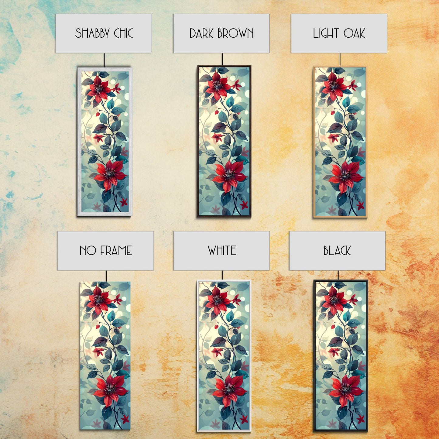 Canvas Print Vibrant Red Clematis Flowers Against Dreamy Background, Perfect For Botanical Wall Art