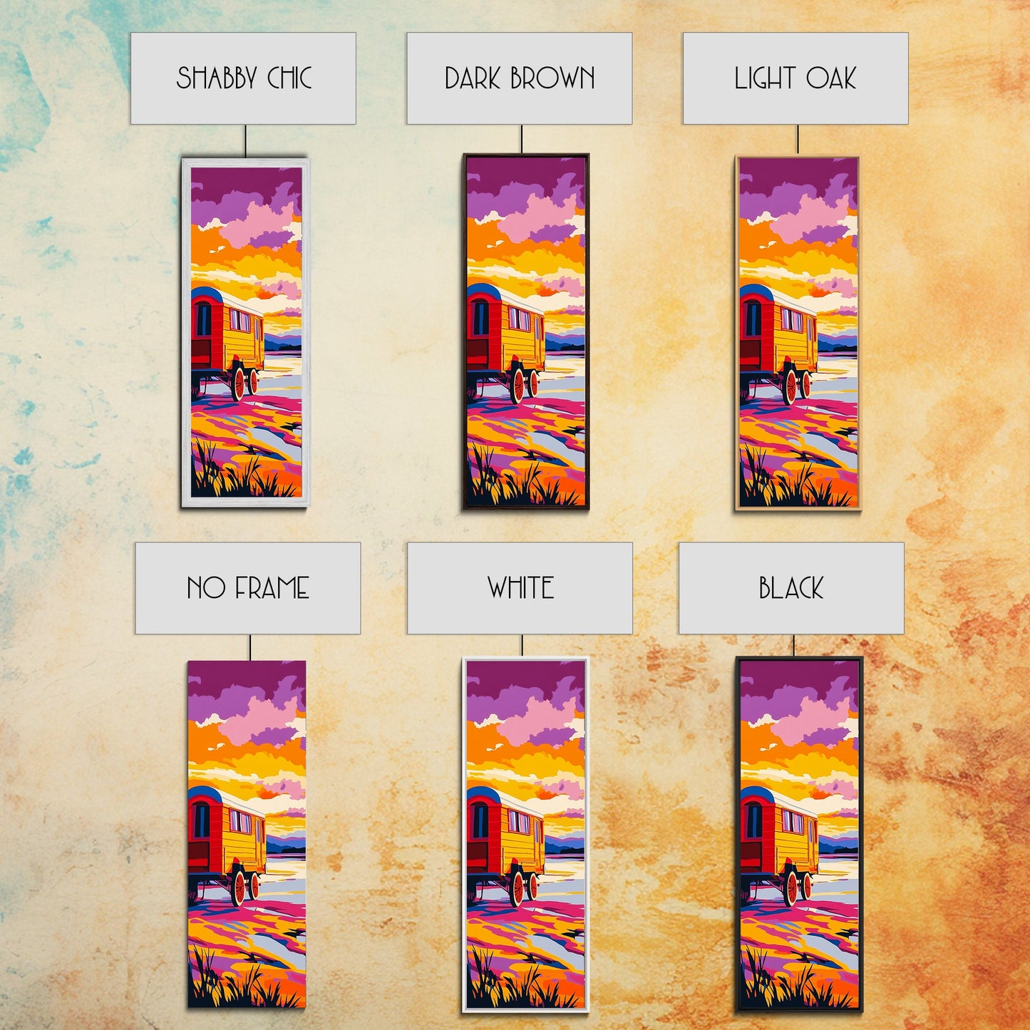 Sunset Wagon Art Canvas Print Southwest Wall Art Boho Art Pink Orange Wall Art Rustic Decor Living Room Art Above Bed Art