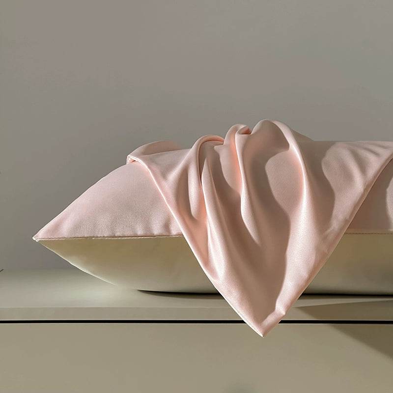 Summer Washed Ice Silk Double Pillow Case for Home Use