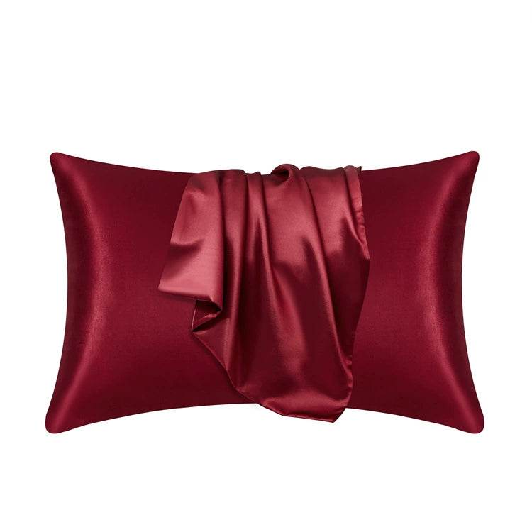 Cross-Border Foreign Trade Pure Color Silk Pillowcase Set