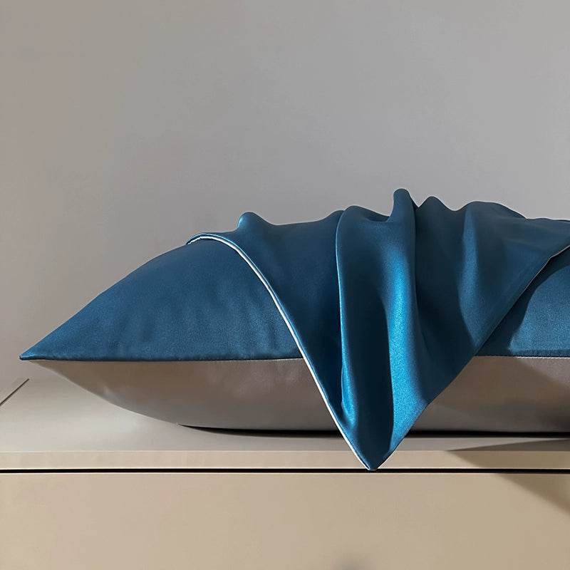 Summer Washed Ice Silk Double Pillow Case for Home Use