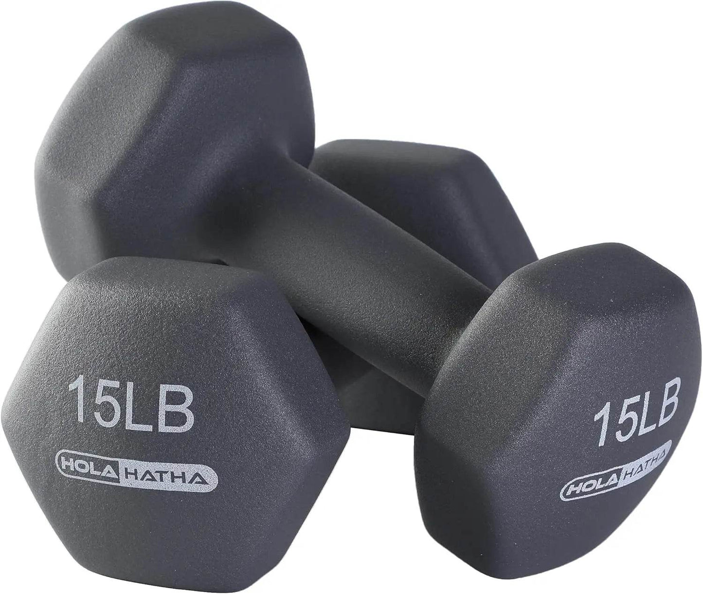 5,10, 15 Pound Neoprene Dumbbell Weight Set with Rack
