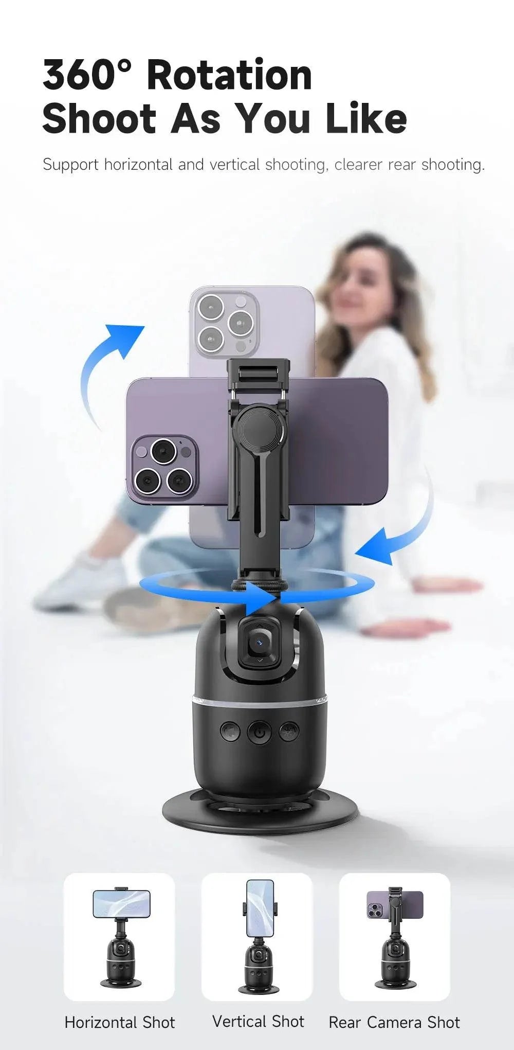Selfieshow P03 Gimbal Stabilizer with 360 Rotation Tracking