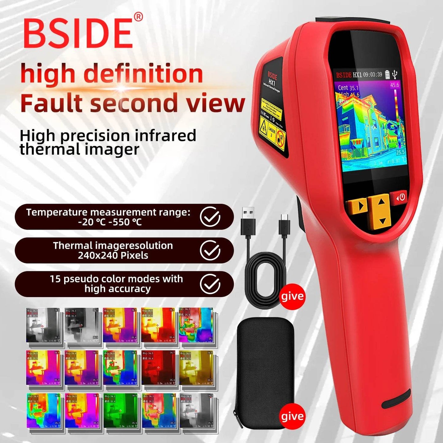 HX1 Thermal Imager Camera 240×240 Resolution -20~550C