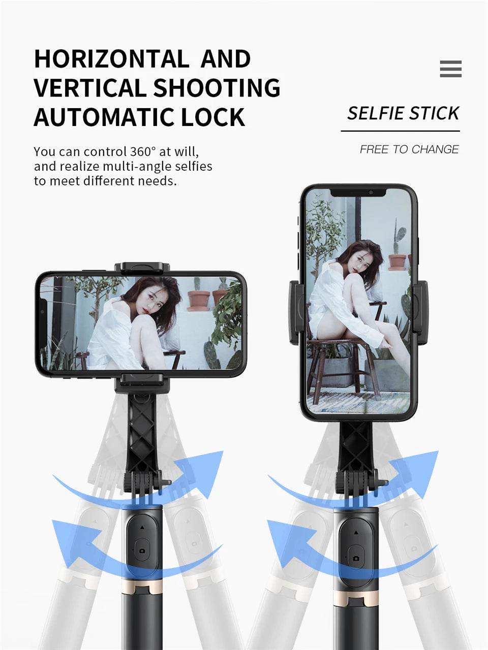 FGCLSY 2024 Gimbal Stabilizer Selfie Stick Tripod Monopod