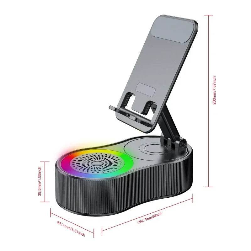 New Cell Phone Holder Stand With LED Light Bluetooth Speaker
