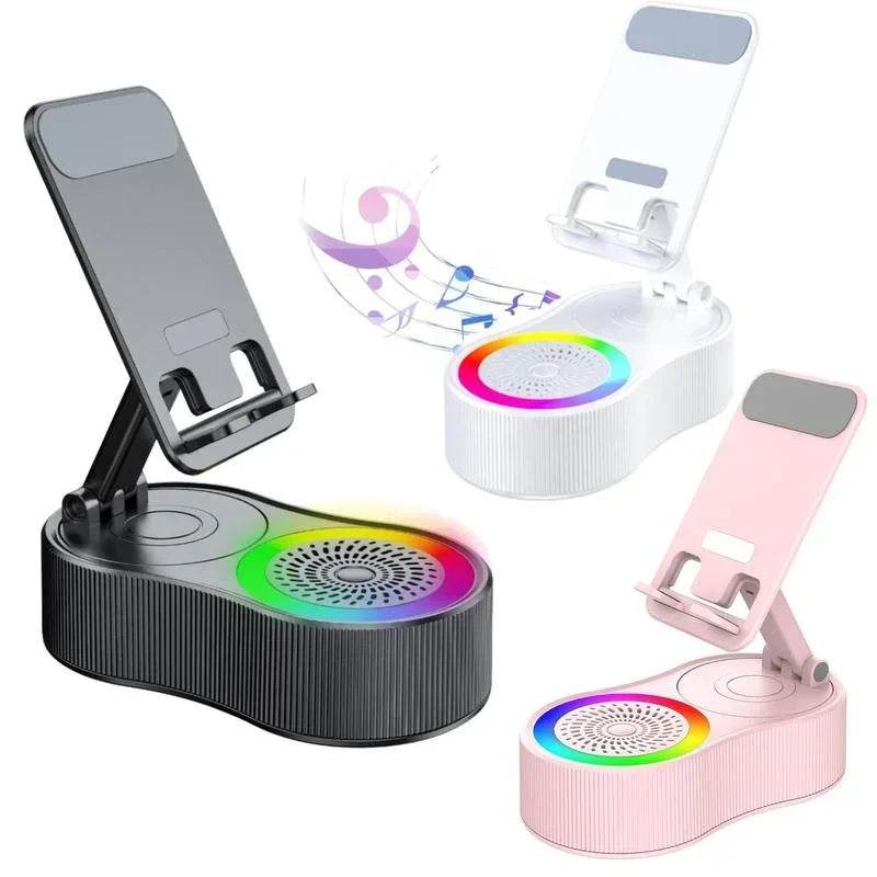 Wireless Speaker with Colorful Ambient Light and Phone Holder