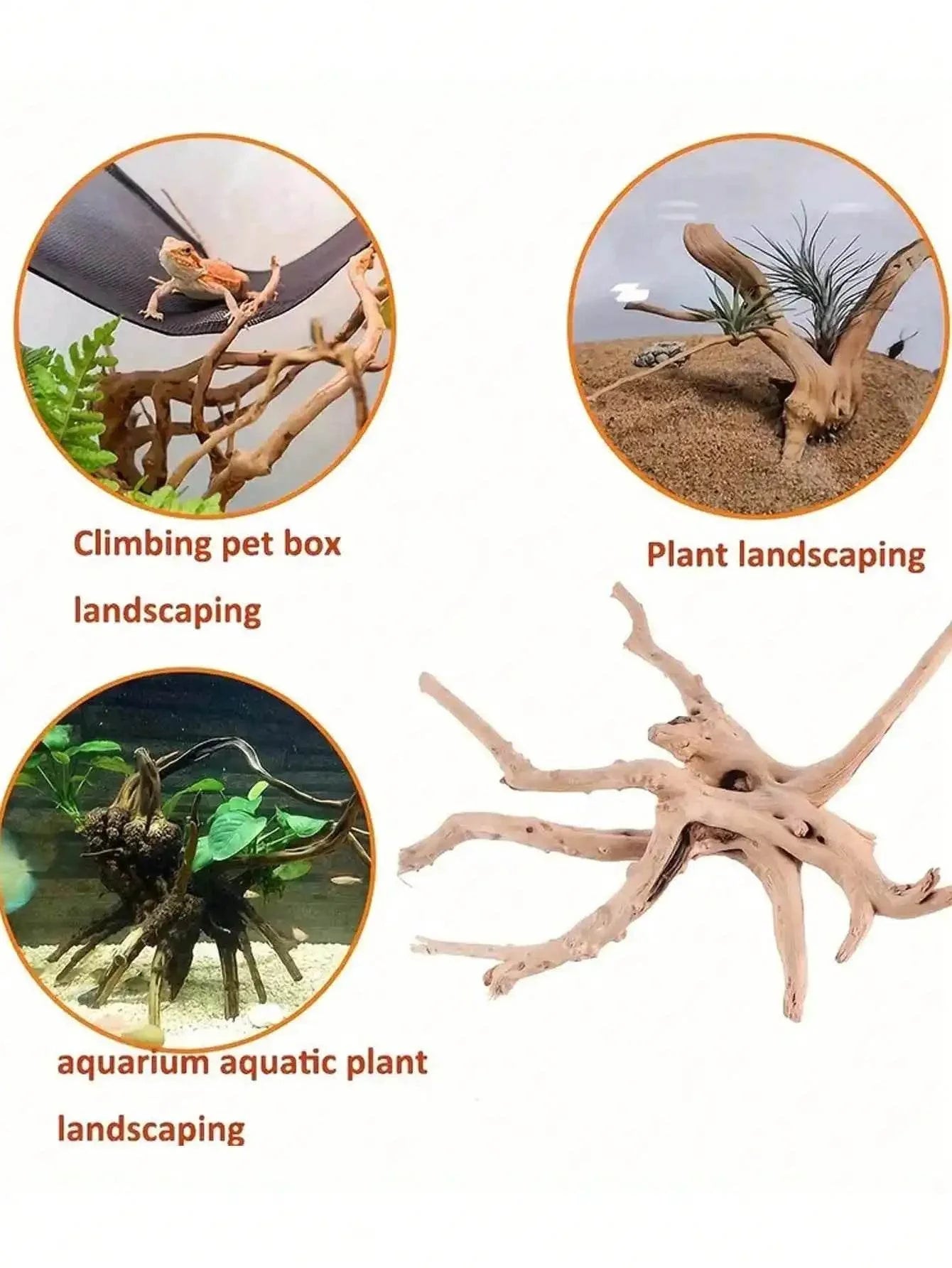 5-10CM Small Natural Tree Trunk Aquarium Decoration Ornament