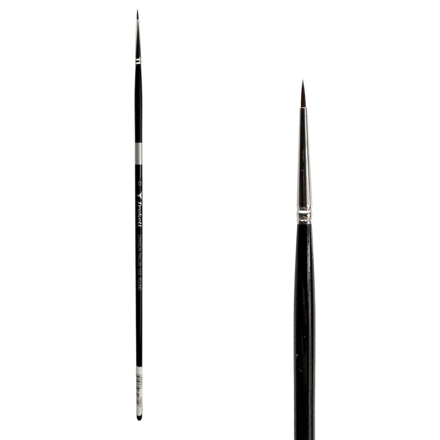 Trekell Crimson Taklon Long Handle Artist Brush - Size #0 Round