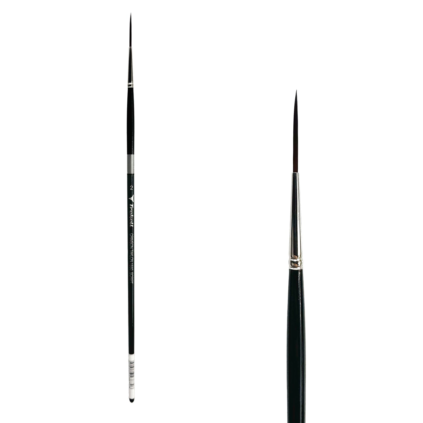 Trekell Crimson Taklon Long Handle Artist Brush - Size #2 Script/Rigger