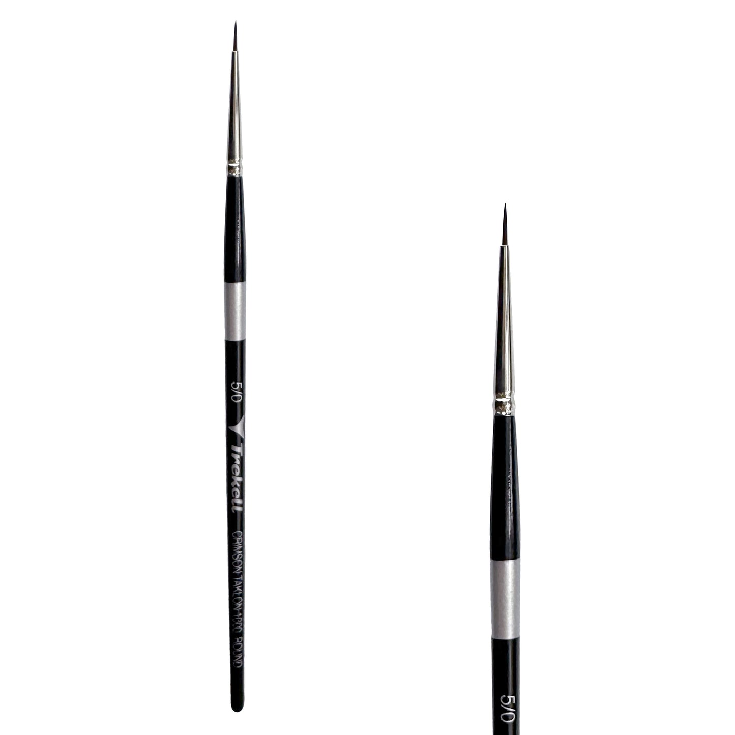 Trekell Crimson Taklon Short Handle Artist Brush - Size #5/0 Round
