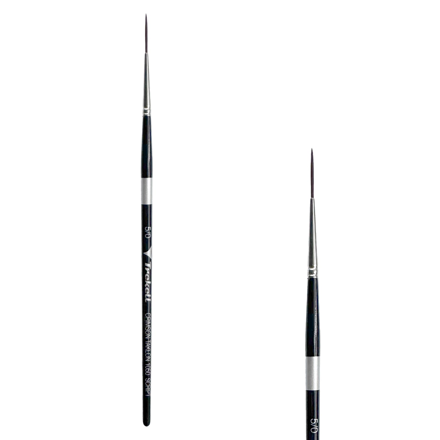 Trekell Crimson Taklon Short Handle Artist Brush - Size #5/0 Script/Rigger