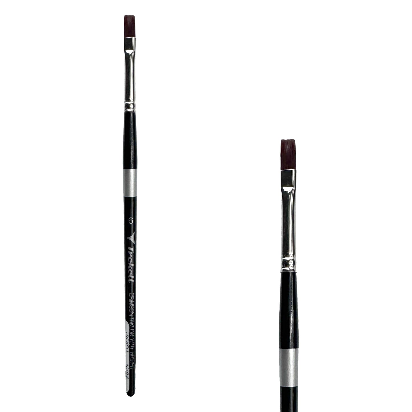 Trekell Crimson Taklon Short Handle Artist Brush - Size #6 Bright
