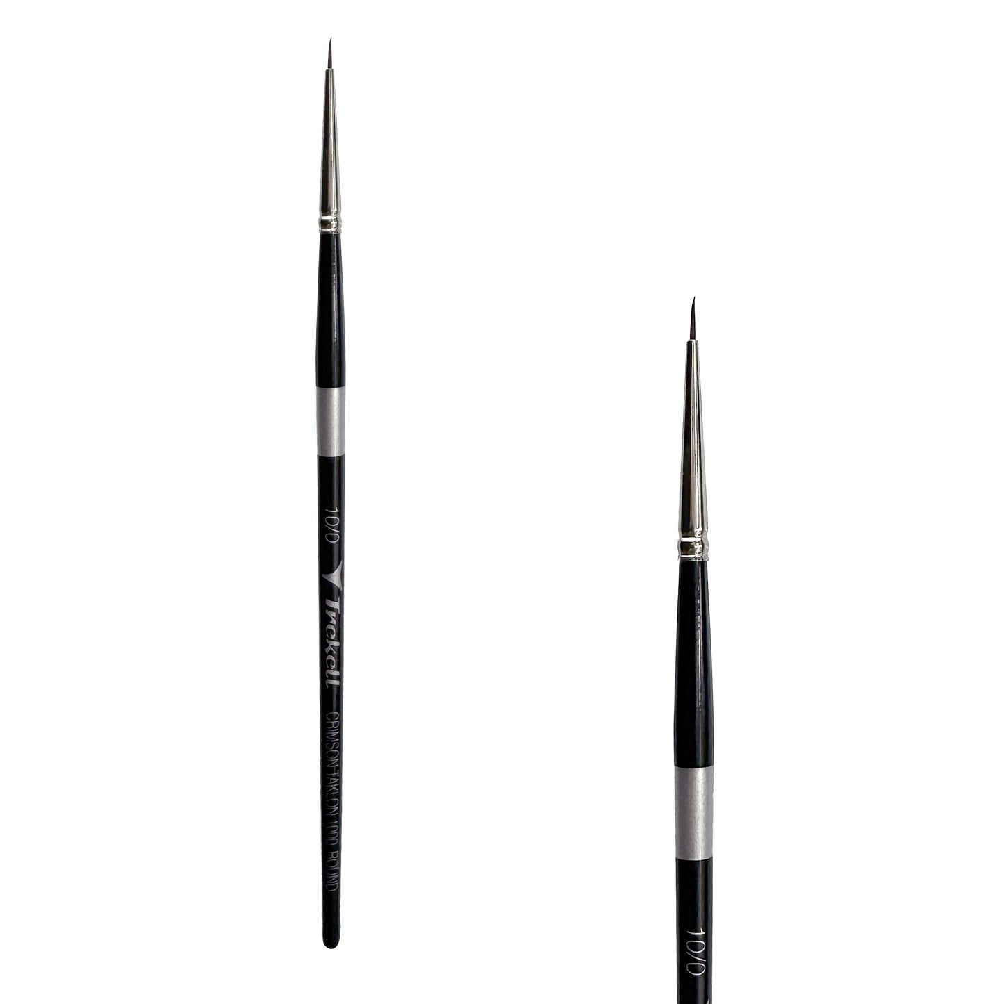 Trekell Crimson Taklon Short Handle Artist Brush - Size #10/0 Round