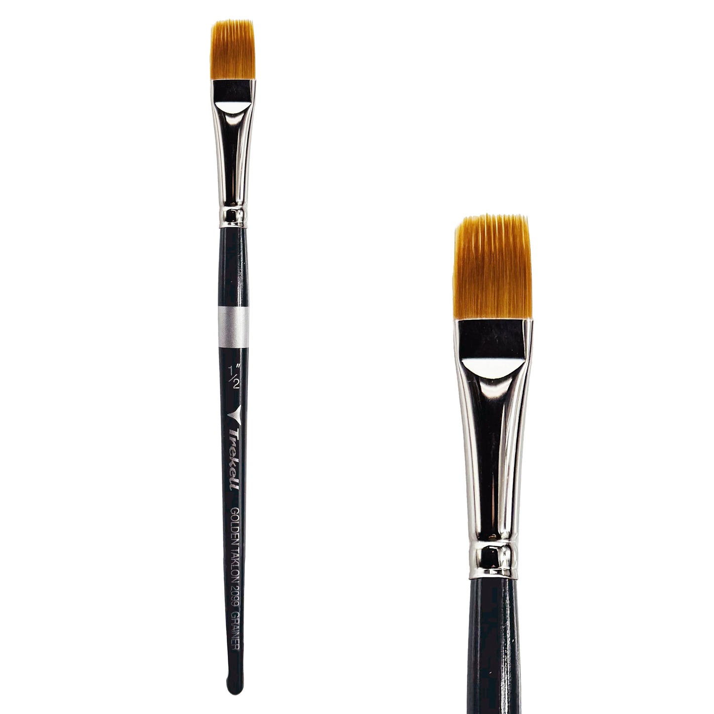 Trekell Golden Taklon Short Handle Artist Brush - Size 1/2" Grainer