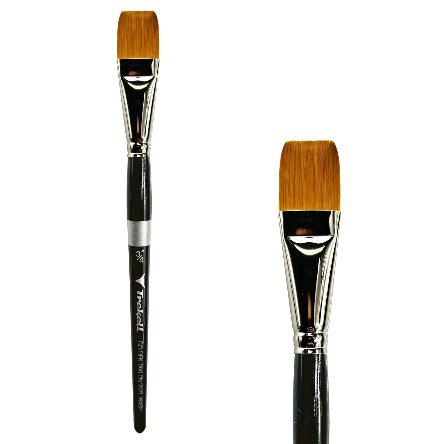 Trekell Golden Taklon Short Handle Artist Brush - Size 3/4" Wash