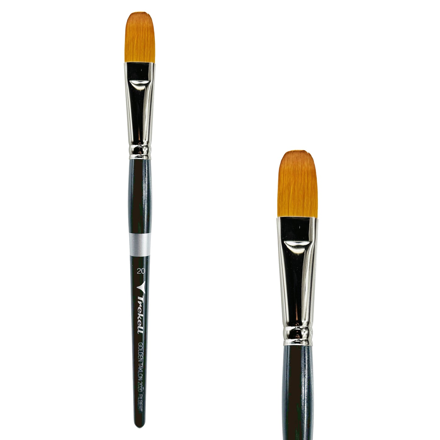 Trekell Golden Taklon Short Handle Artist Brush - Size #20 Filbert