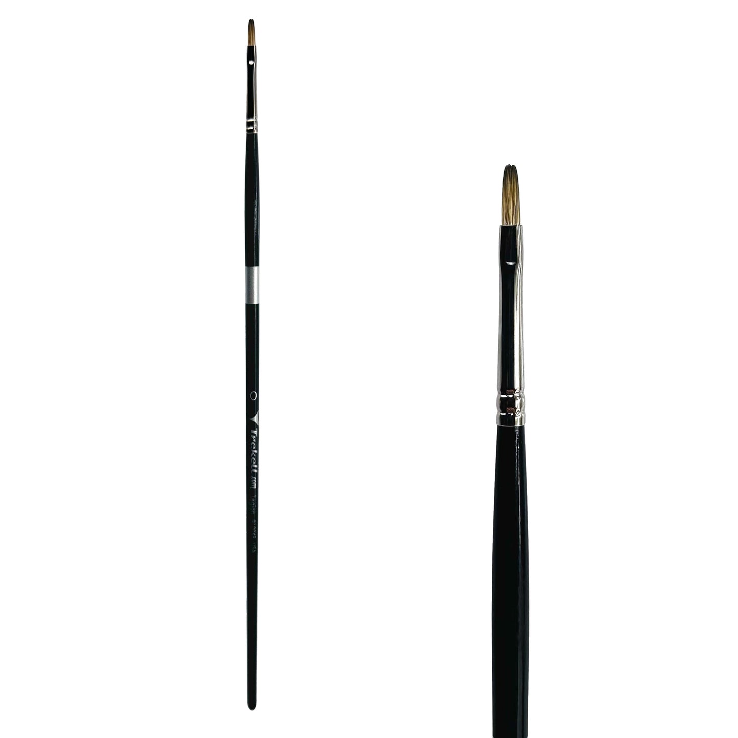 Trekell Legion Synthetic Mongoose Long Handle Artist Brush - Size #0 Filbert