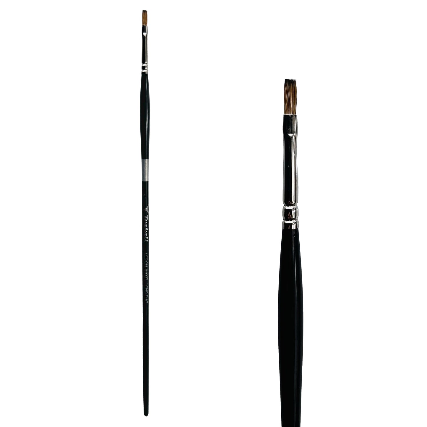 Trekell Legion Synthetic Mongoose Long Handle Artist Brush - Size #0 Long Flat