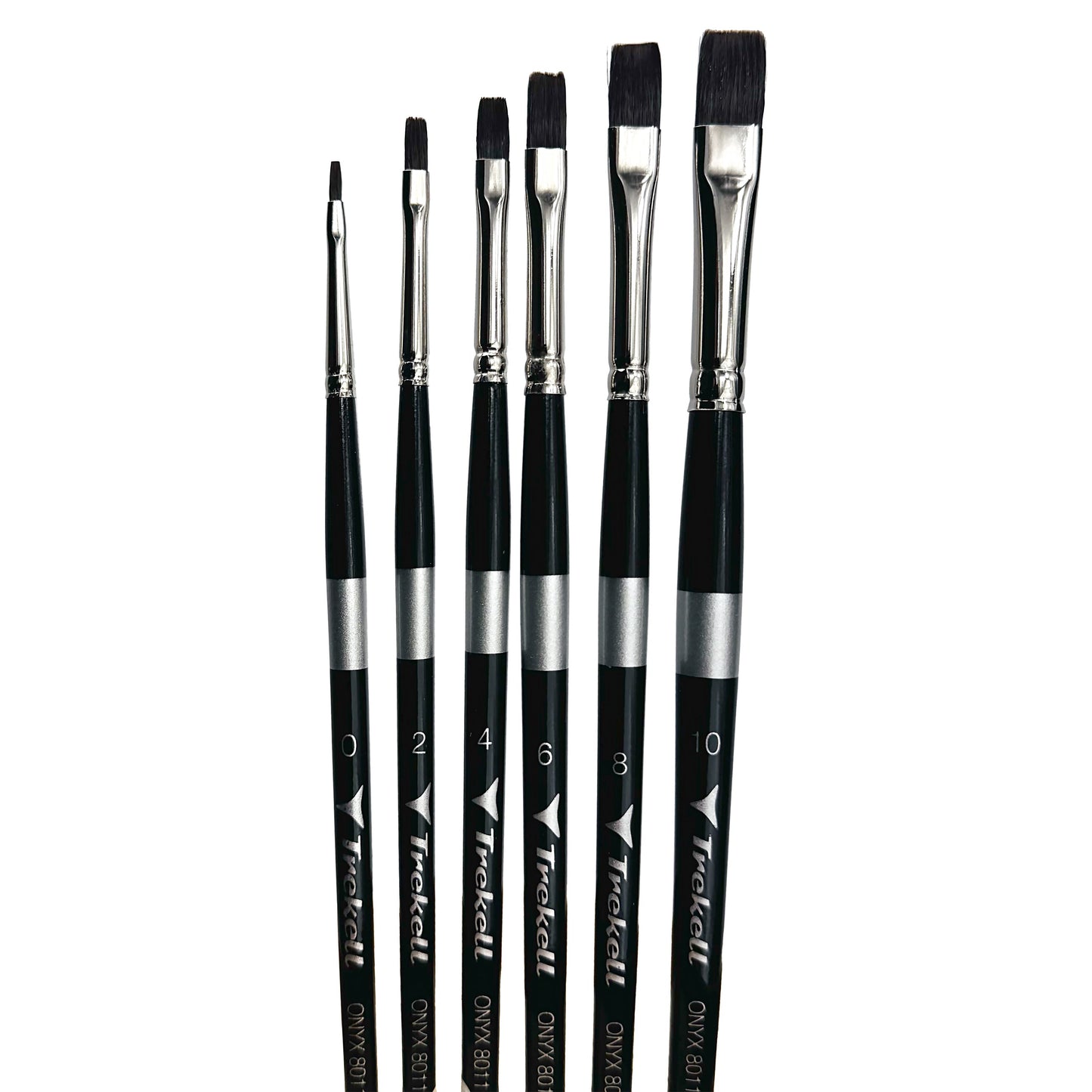 Trekell Onyx Synthetic Squirrel Short Handle Artist Brush - Complete Brush Set - Bright