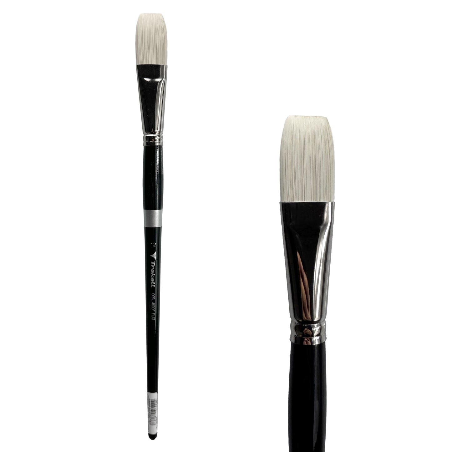 Trekell Opal Synthetic Hog Bristle Long Handle Artist Brush - Size #12 Flat