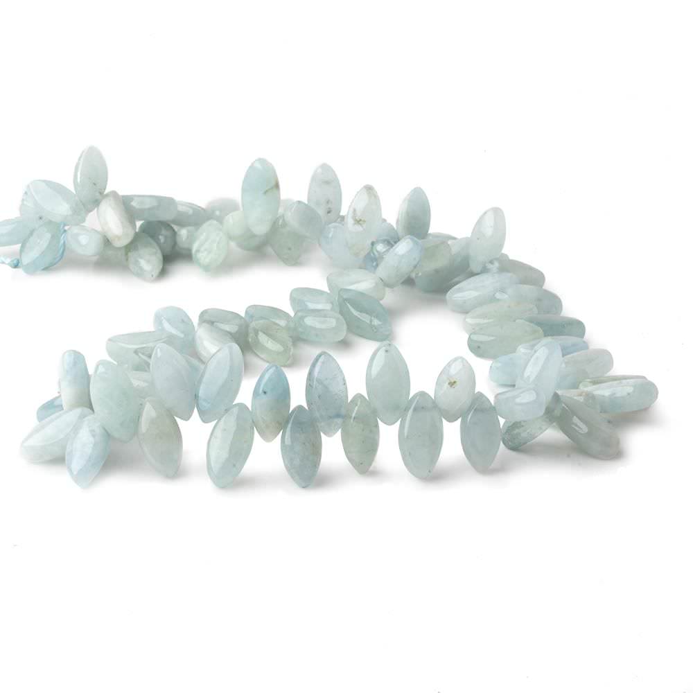 Aquamarine top drilled plain marquise beads 16 inch 86 pieces A