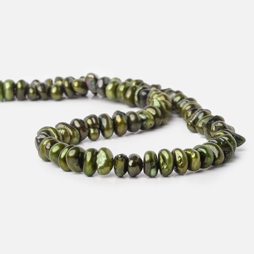 Asparagus Green Center Drill Keshi Freshwater Pearl