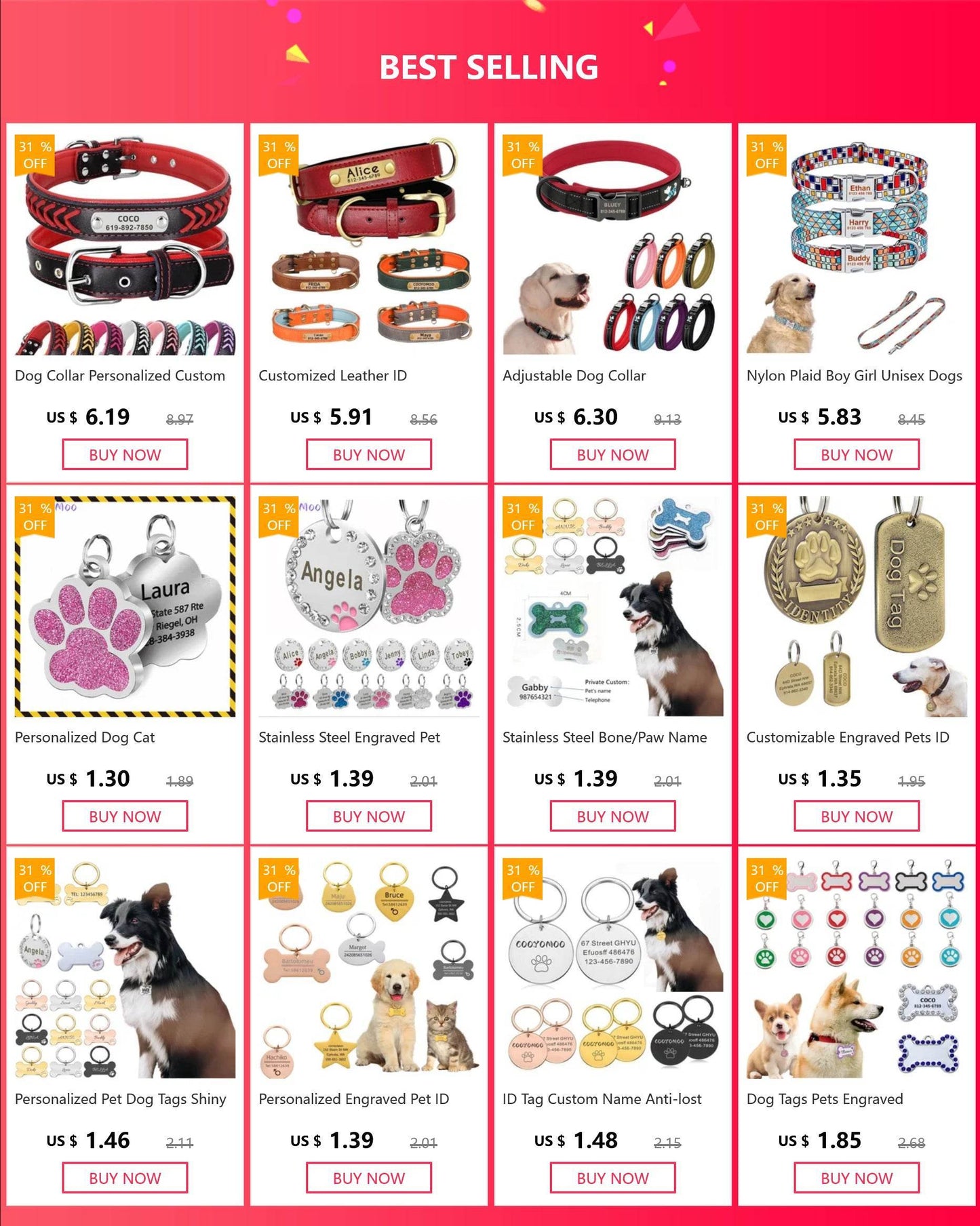 LED Waterproof Dog Collar for Night Safety and Visibility