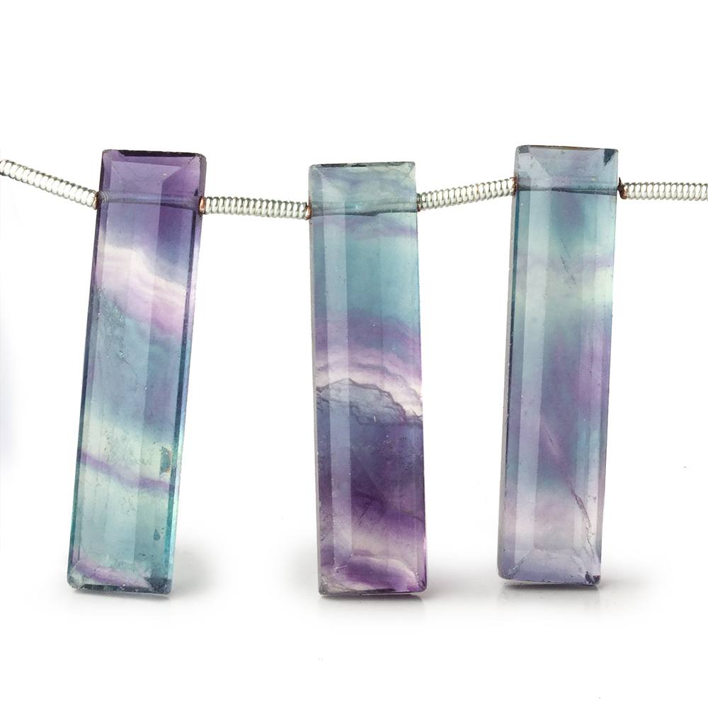 Banded Fluorite emerald cut rectangle bars 14 beads 7 inch 28x7x5mm average AAA