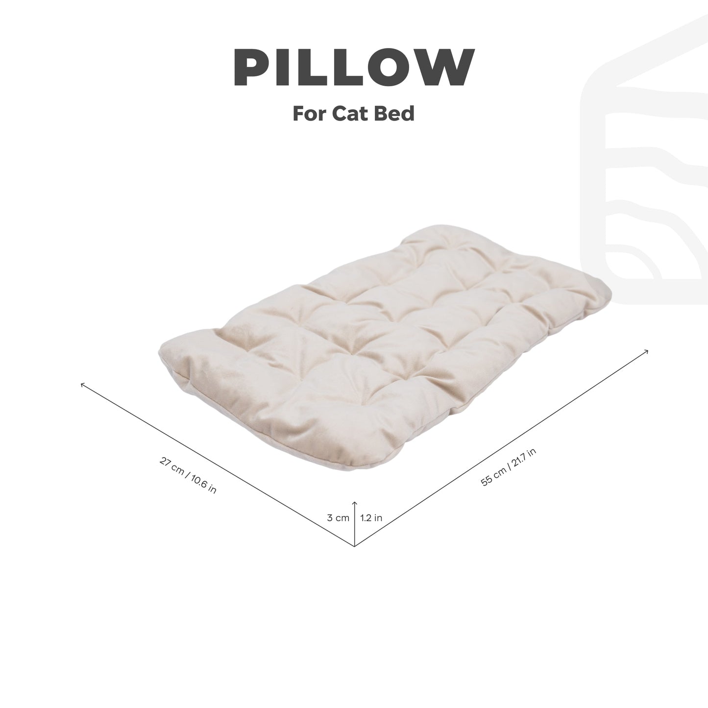 Sleeping Cat Pillow - Beige